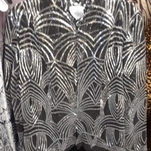 Black & Silver Jacket & Skirt set